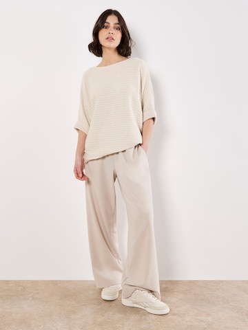 Apricot Textured Cable Knit Batwing Oversized Top ' ' in Beige