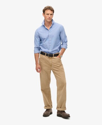 Superdry Slim fit Overhemd in Blauw