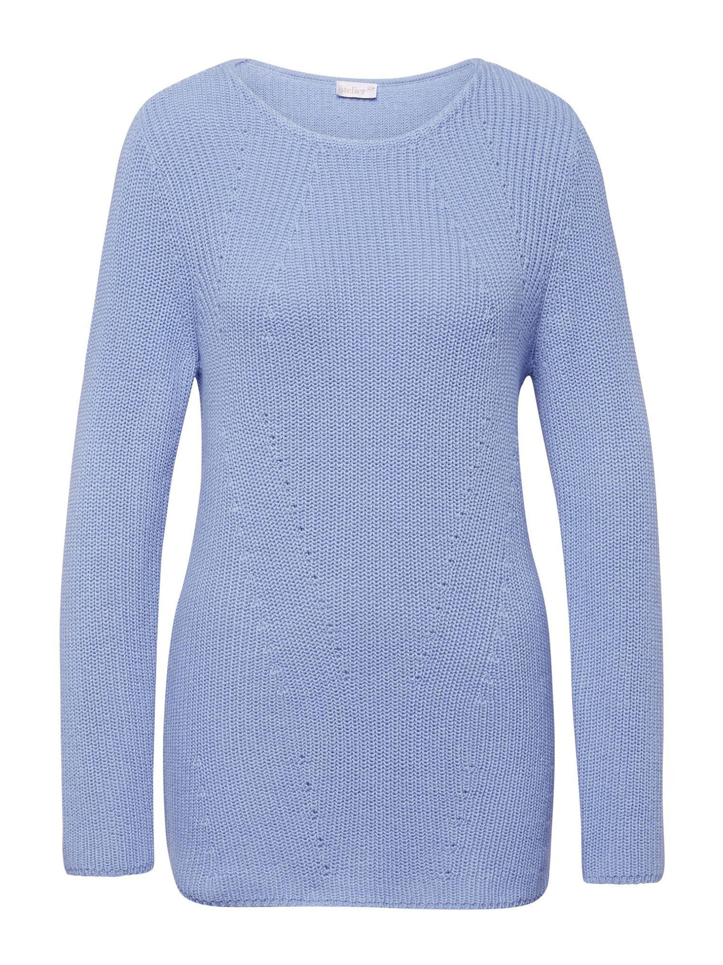 Goldner Pullover in Blau: Vorderseite