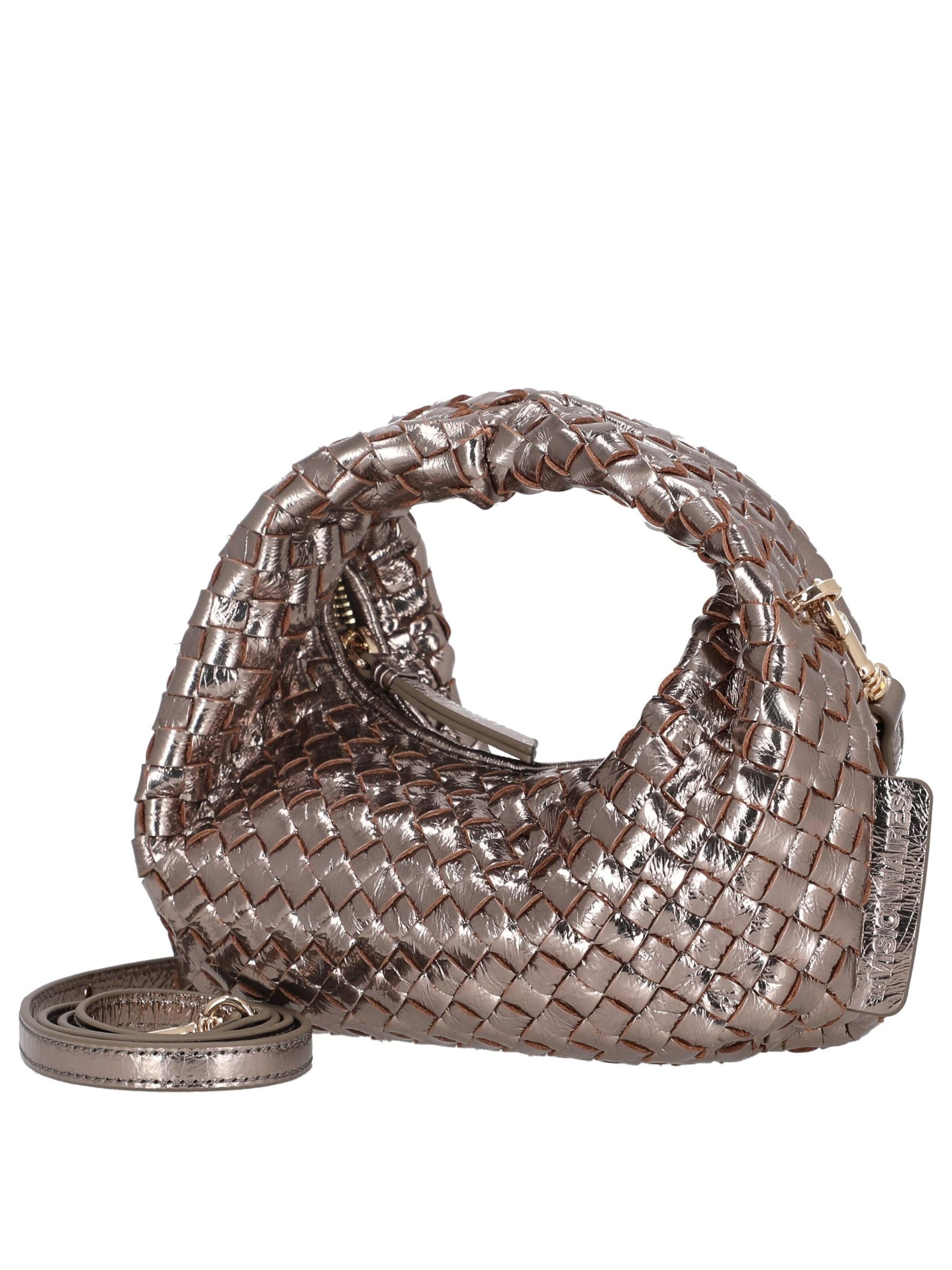 Les Visionnaires Handbag 'Greta Micro Weave' in Brown