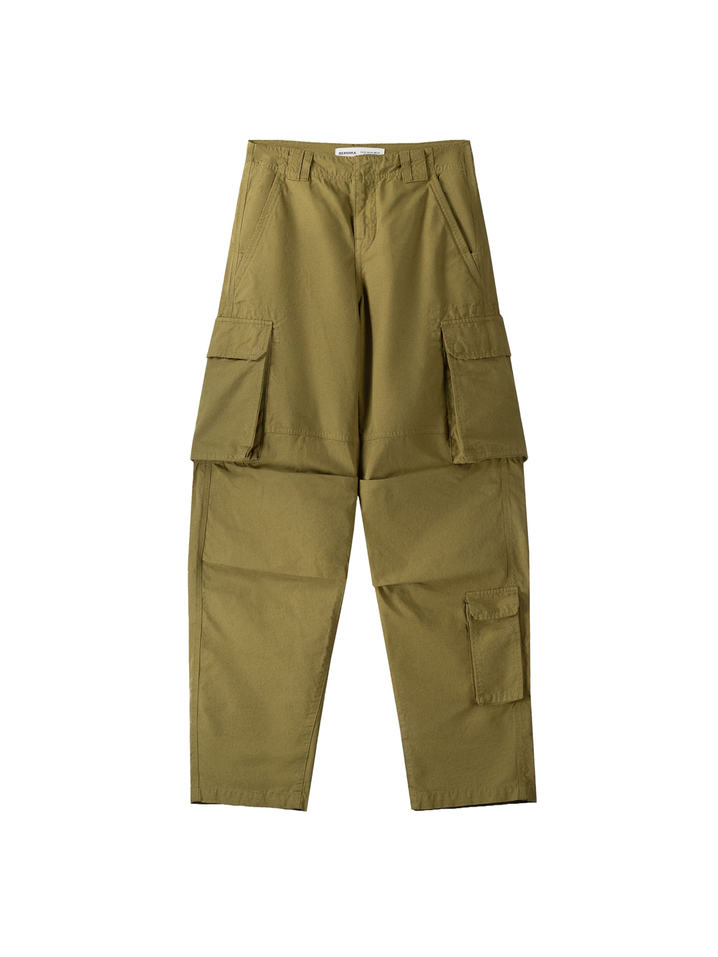 Bershka Wide leg Pantaloni cargo in Verde ABOUT YOU