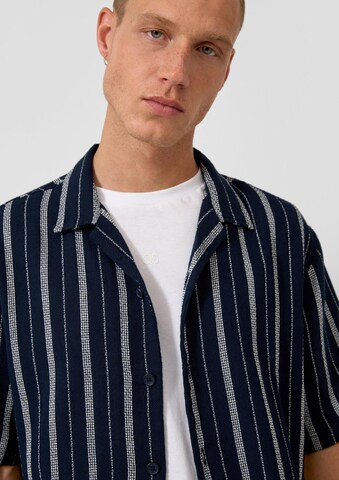 QS Comfort fit Button Up Shirt in Blue