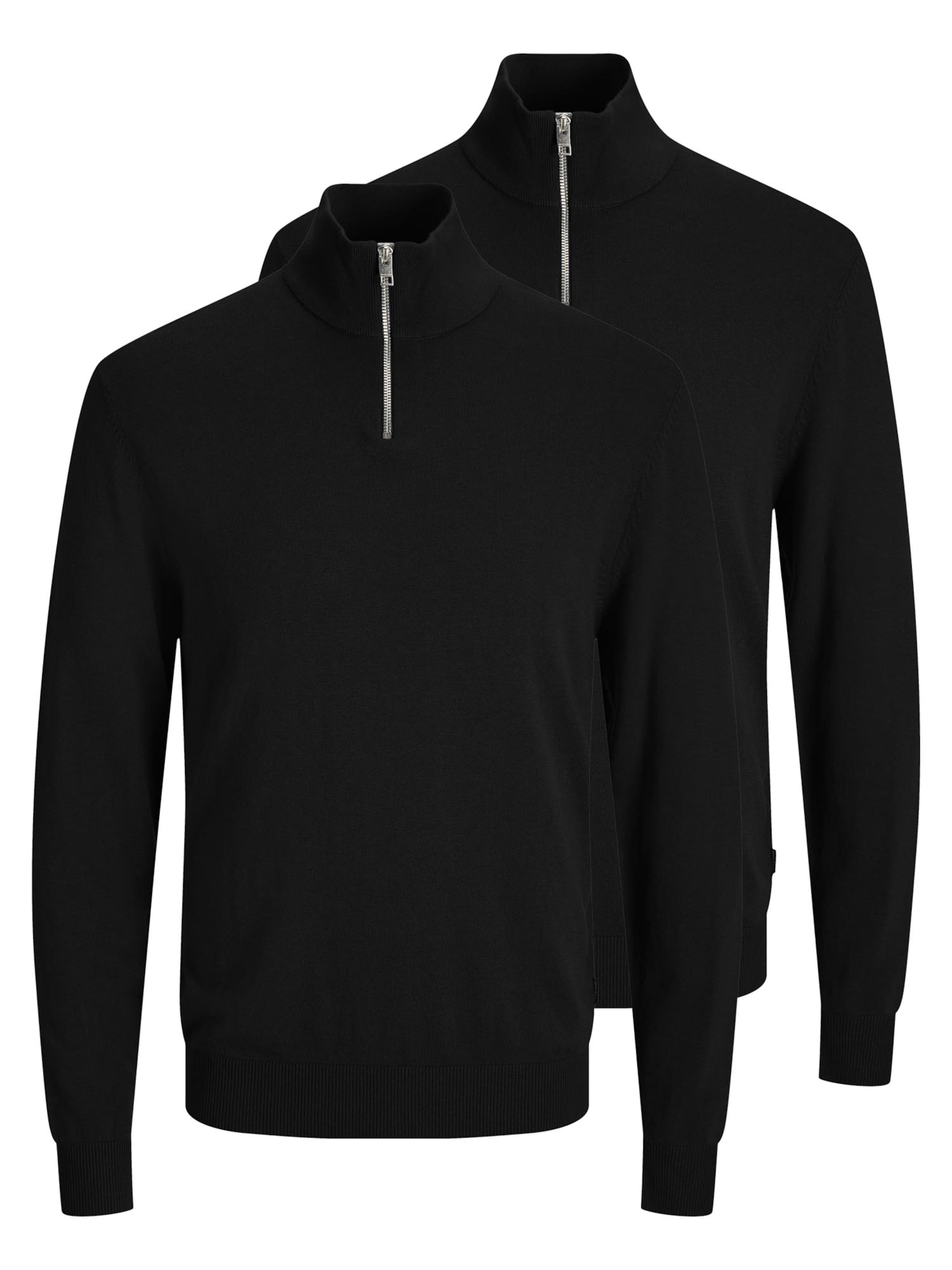 JACK & JONES Pullover 'Emil Knit'‌‌‌‌‌‌ in Schwarz: Vorderseite