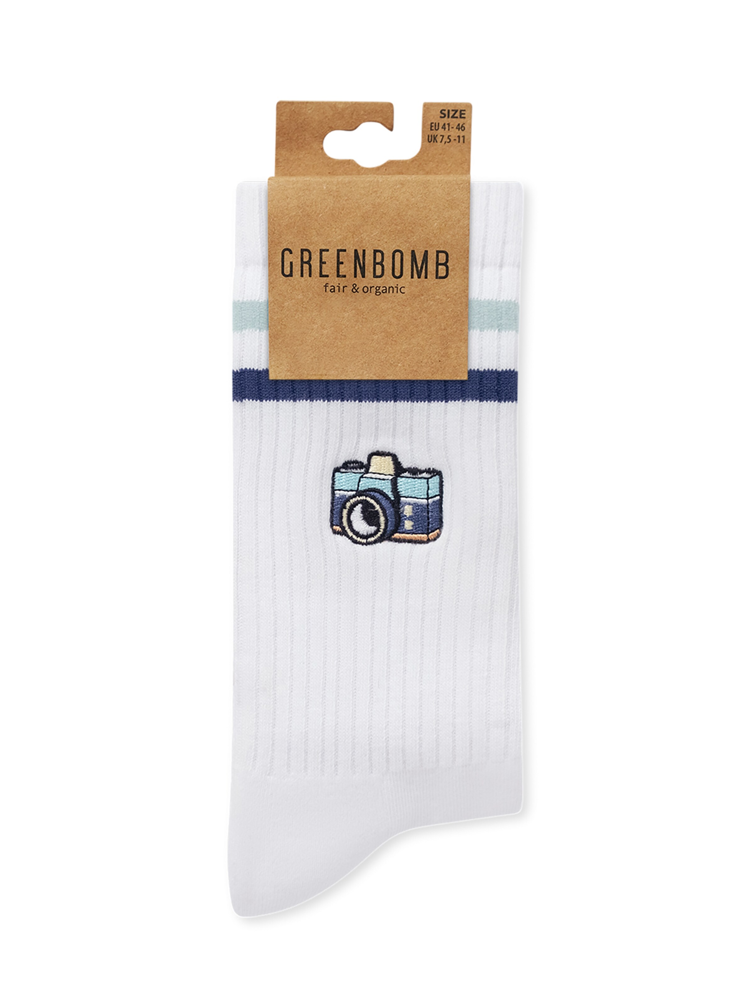 GREENBOMB Socken 'Camera' in Weiß