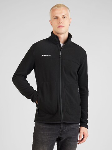 MAMMUT Tapered Athletic fleece jacket 'Trovat Tour' in Black: front