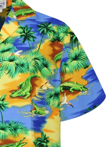 Pacific Legend Regular fit Button Up Shirt 'Krokodile' in Blue