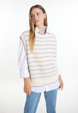 DreiMaster Maritim Sweater 'Boundry' in White: front