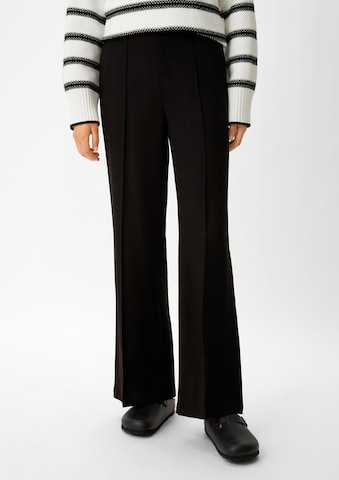 comma casual identity Wide leg Broek in Zwart: voorkant