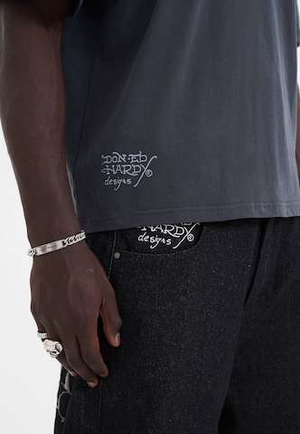 Ed Hardy T-Shirt 'Death Before Dishonor Eagle' in Grau