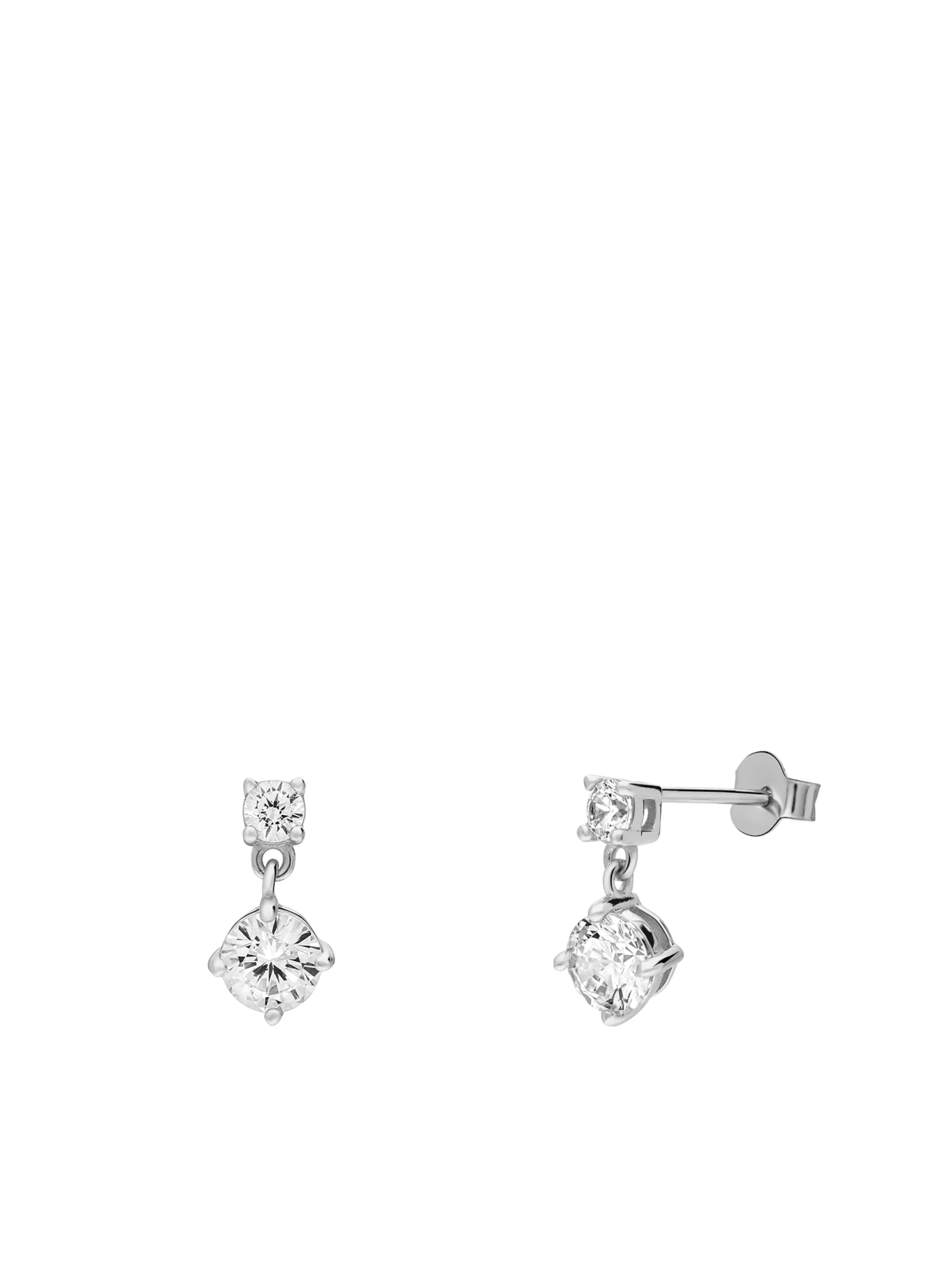 Lucardi Earrings 'Klassisch' in Silver: front