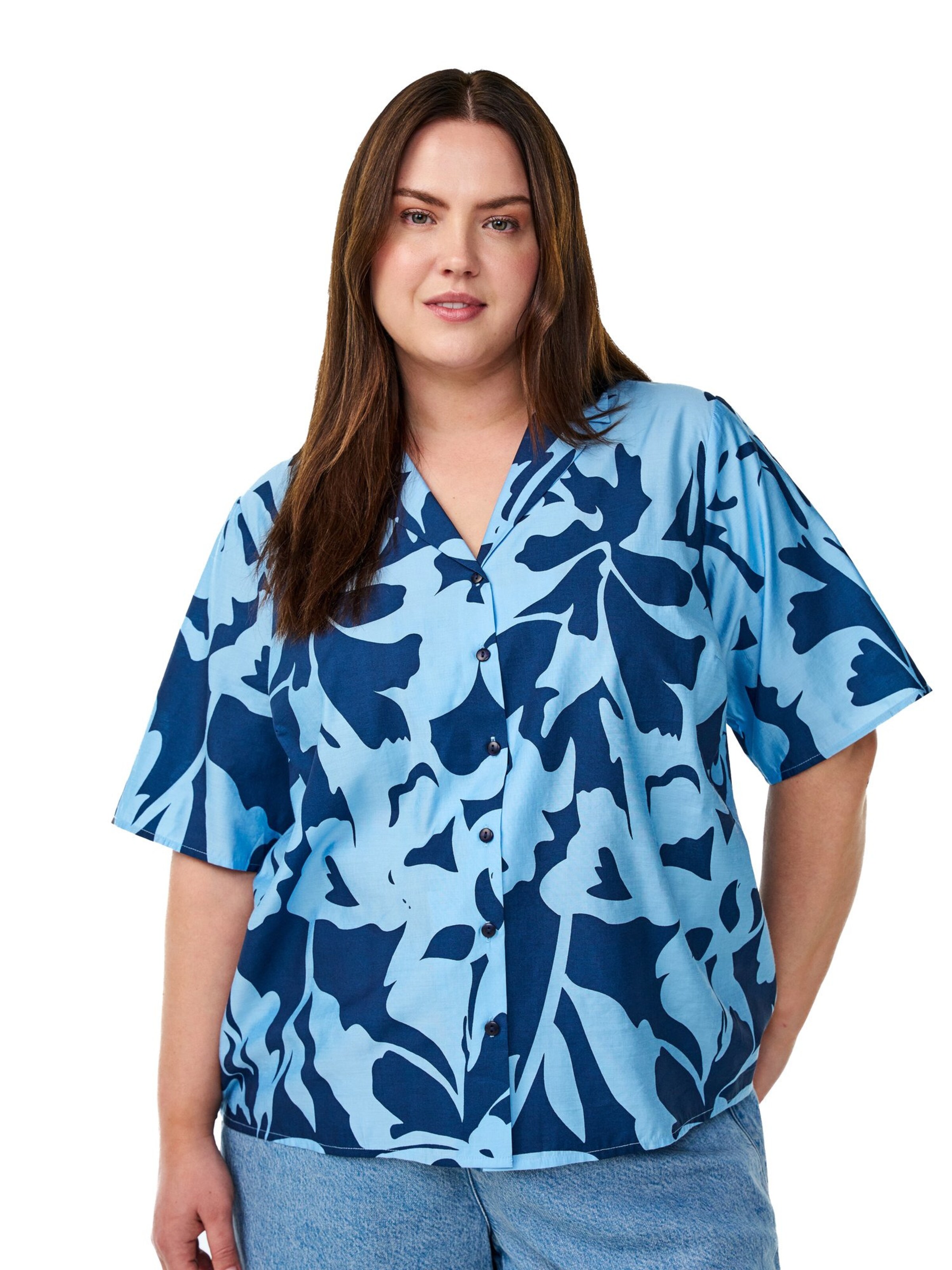 Zizzi Bluse 'Eclaru' in Blau: Vorderseite