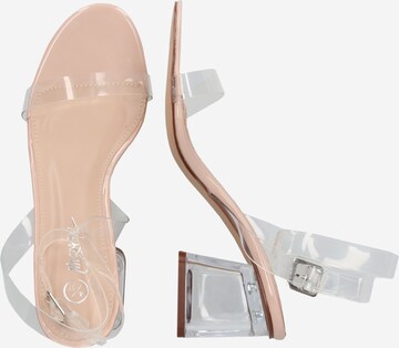 Nasty Gal Strap sandal 'Clear the Air' in Beige