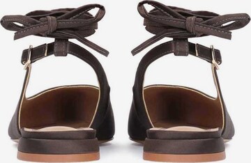 Kazar Ballet Flats with Strap in Brown