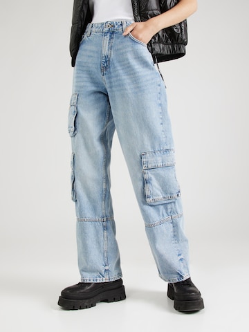 HUGO Loose fit Cargo Jeans 'Leni_1_B' in Blue: front