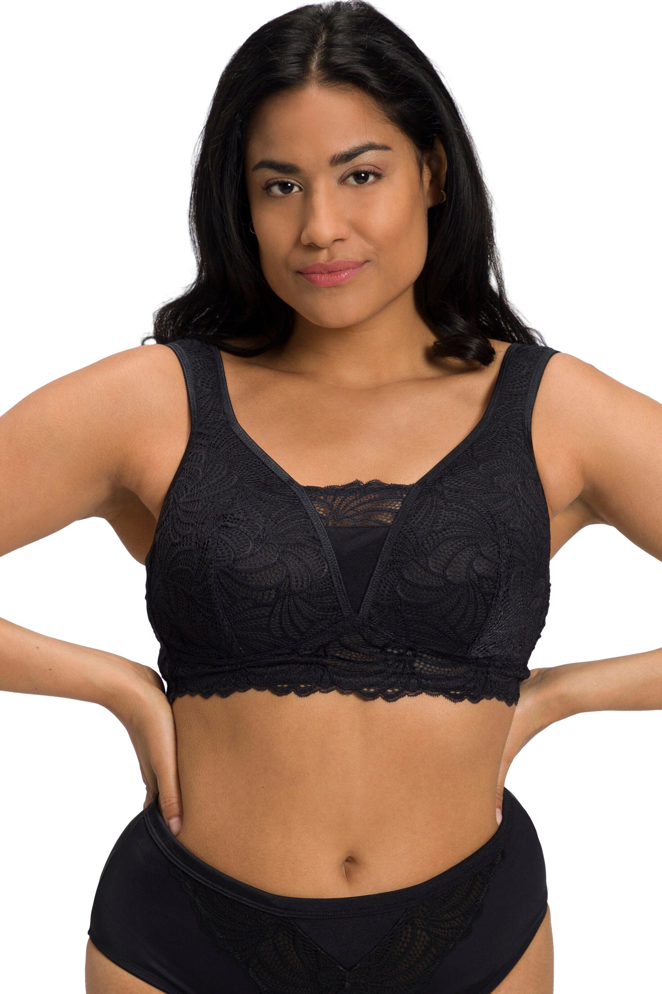 Ulla Popken Bustier Nedrček | črna barva