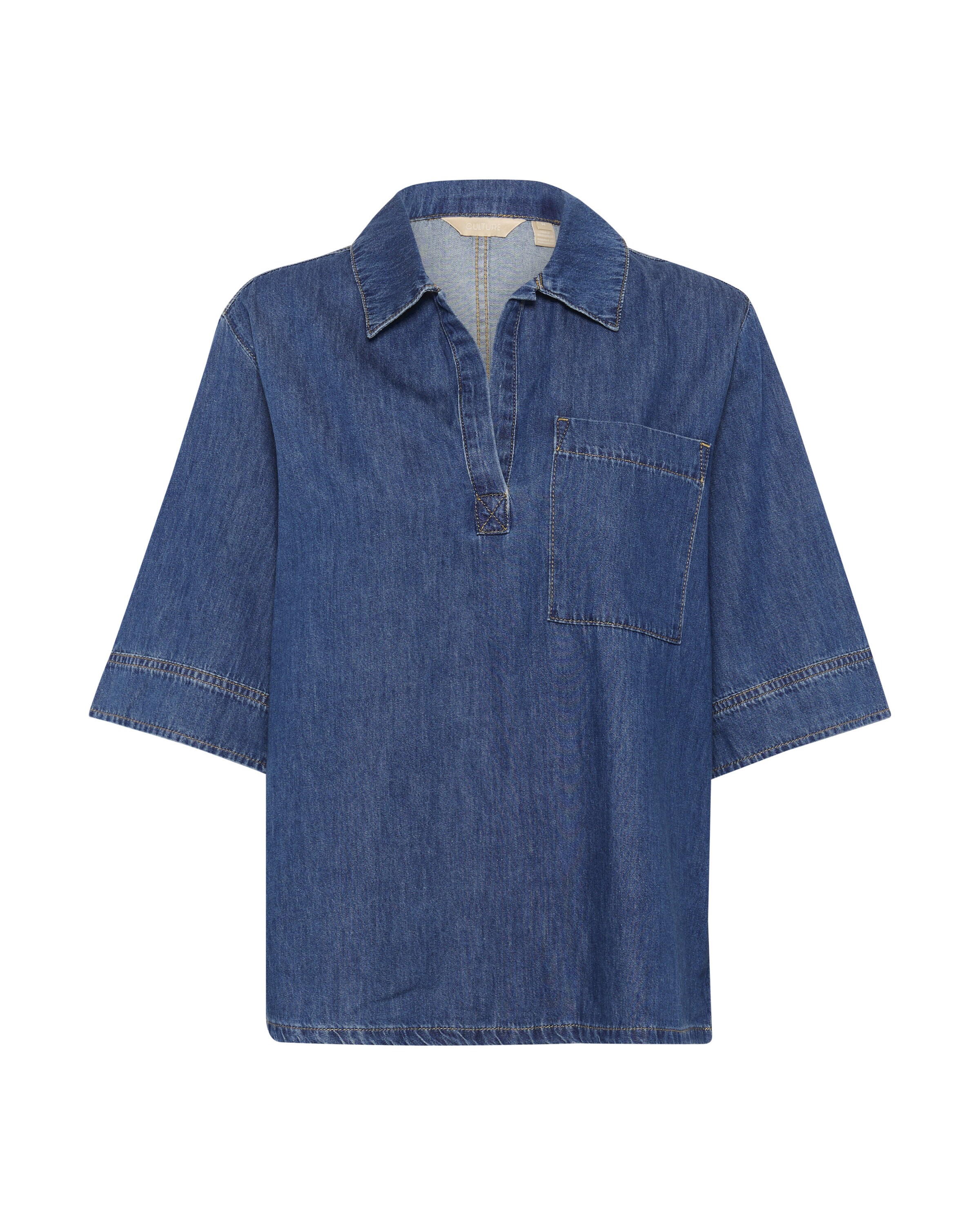 CULTURE Bluse 'Pin Arpa' in Blau: Vorderseite