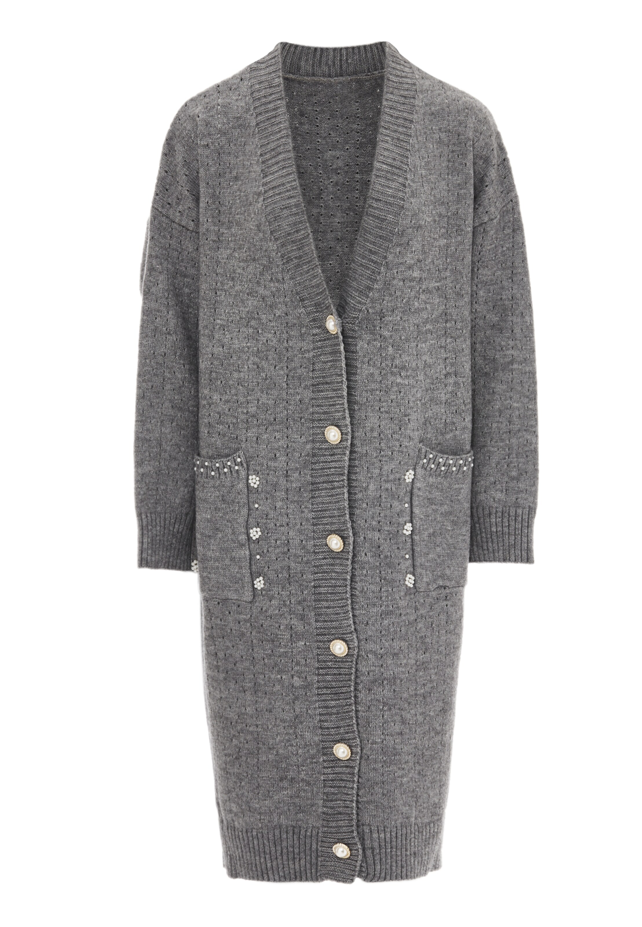 caissa Knit cardigan in Grey: front