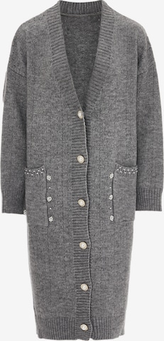 caissa Knit Cardigan in Grey: front
