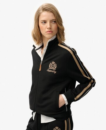 Superdry Sweatvest 'Country Club' in Zwart: voorkant
