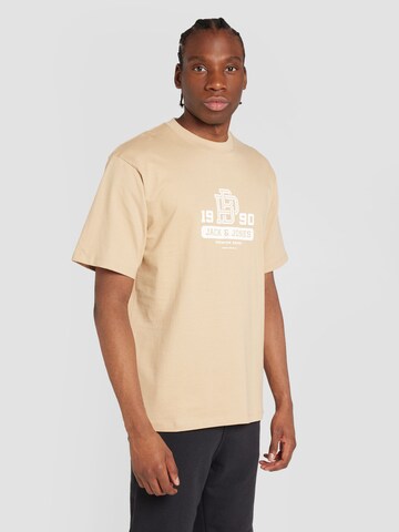JACK & JONES T-shirt 'JONAH' i beige: framsida