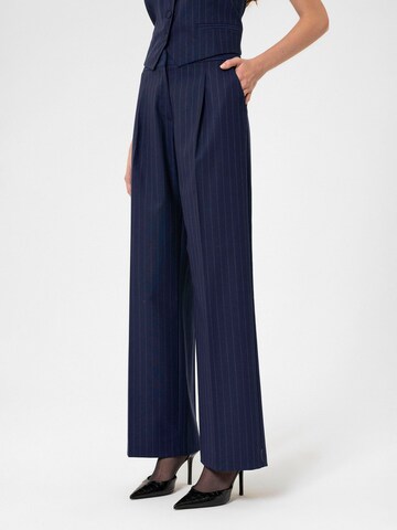 Antioch Wide leg Παντελόνι πλισέ 'Alexa' σε μπλε