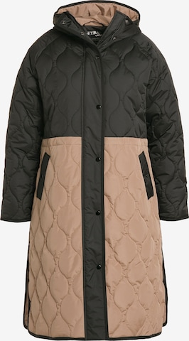 Ulla Popken Between-Seasons Coat in Brown: front