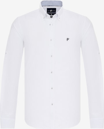 DENIM CULTURE Regular fit Button Up Shirt 'CURTIS' in White: front