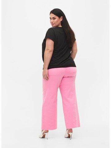 Zizzi Wide Leg Jeans in Pink