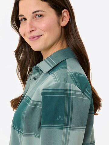 VAUDE Athletic button up shirt 'Farsund III' in Green