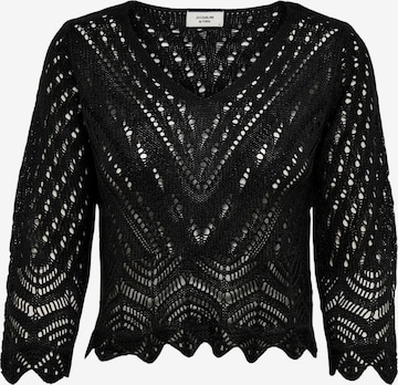 JDY Tröja 'JDY JDYNEW SUN 3/4 CROPPED PULLOVER KNT NOOS MAGLIONCINO' i svart: framsida