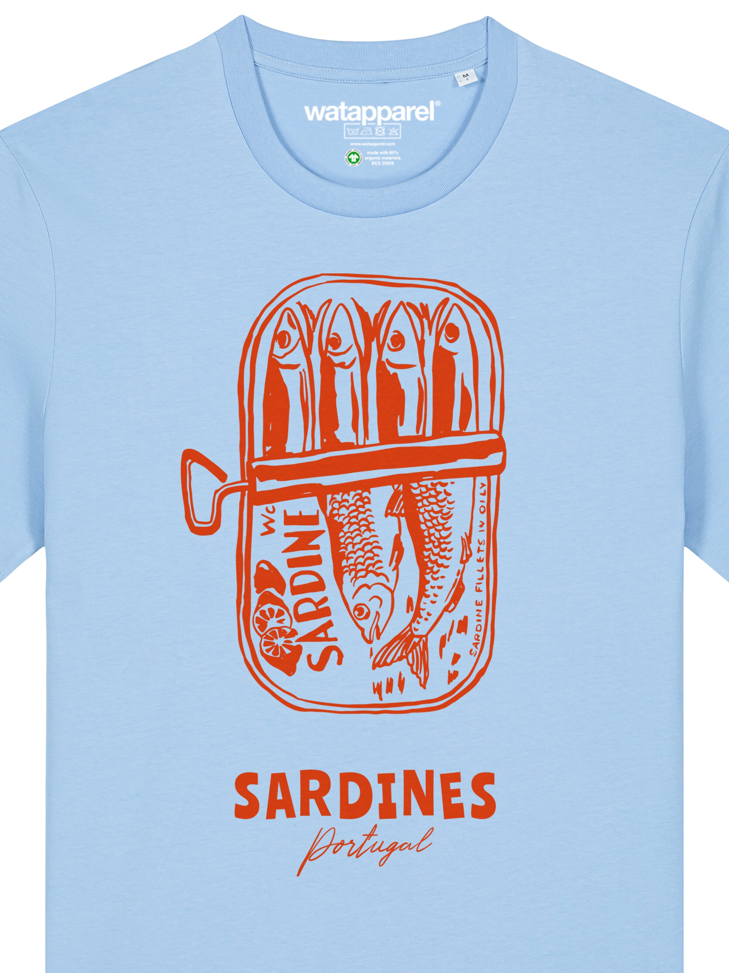 Watapparel Shirt 'Sardines Portugal' in Blauw