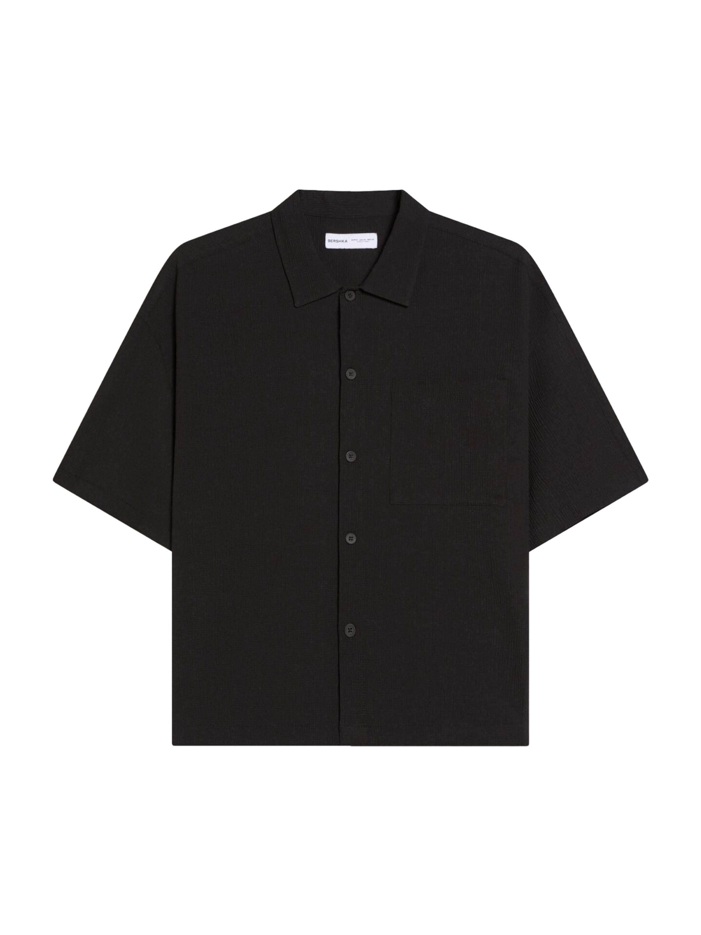 Comfort Fit Cămașă de la Bershka pe negru: față