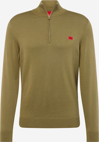 HUGO Red - Pullover 'San Quintus' em verde: frente