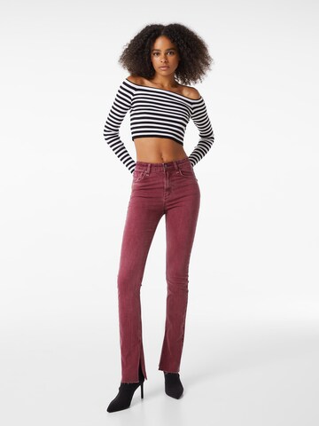 Coupe slim Pantalon Bershka en rose