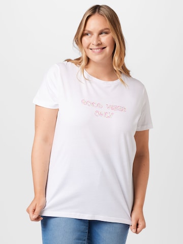 ONLY Carmakoma Тениска 'TIVA' в бяло: отпред