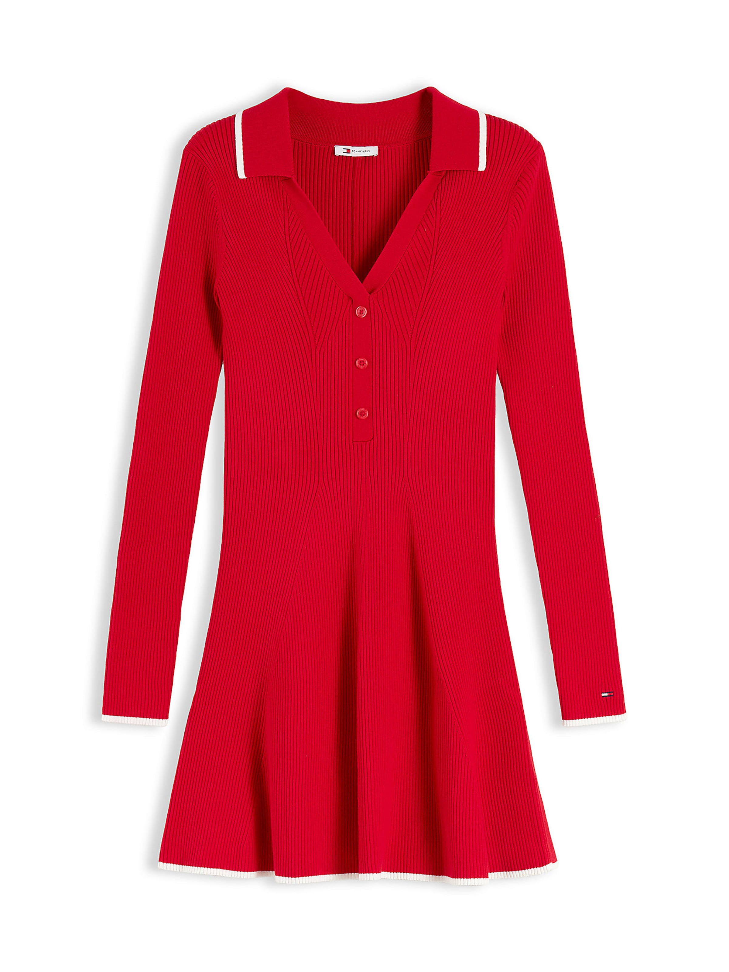 Tommy Jeans Knit dress in Red: front