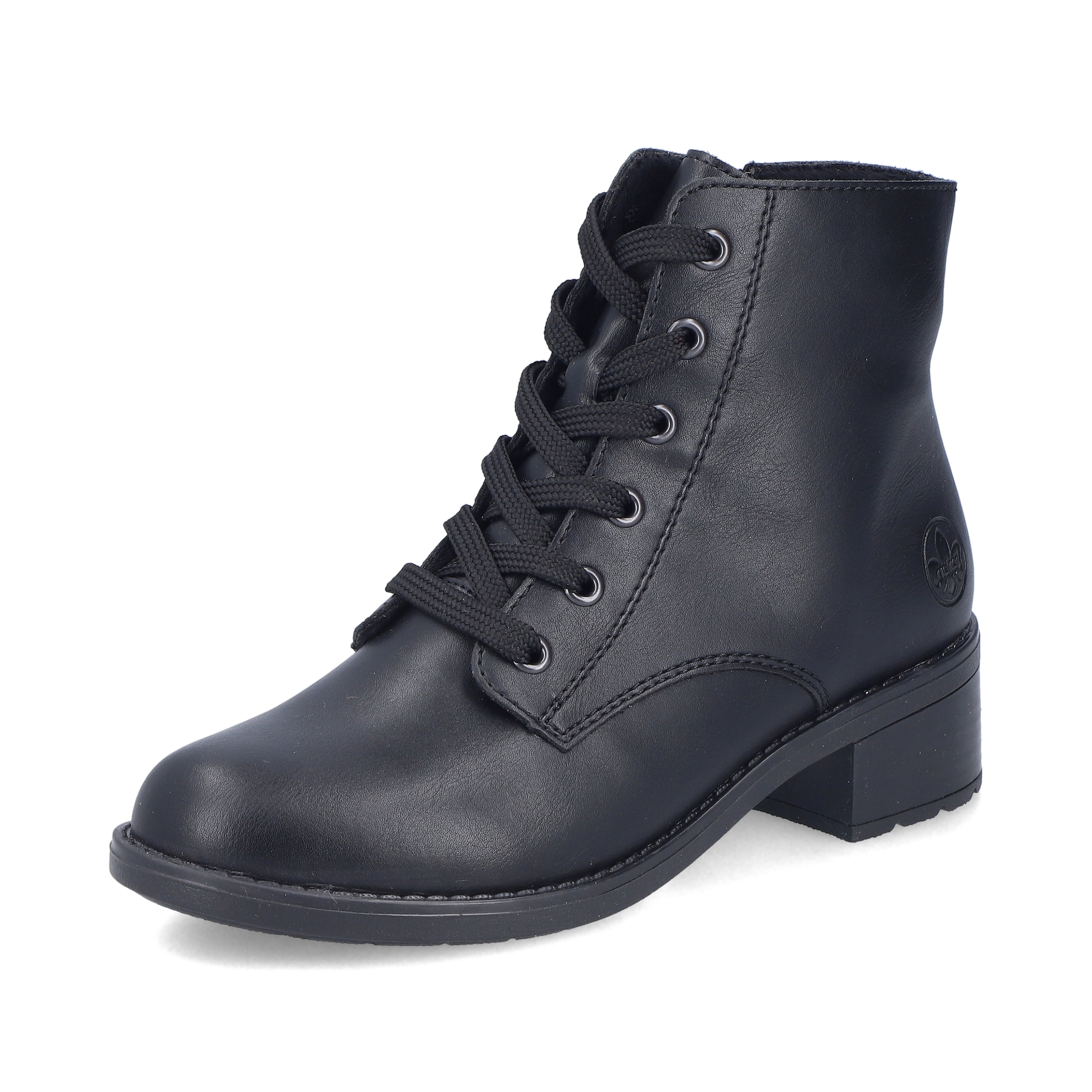 Rieker Lace-Up Ankle Boots ' 75433 ' in Black: front