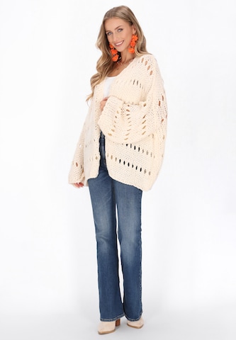IZIA Gebreid vest 'Boho' in Beige