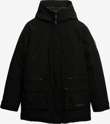 Parka mi-saison Superdry en noir : devant