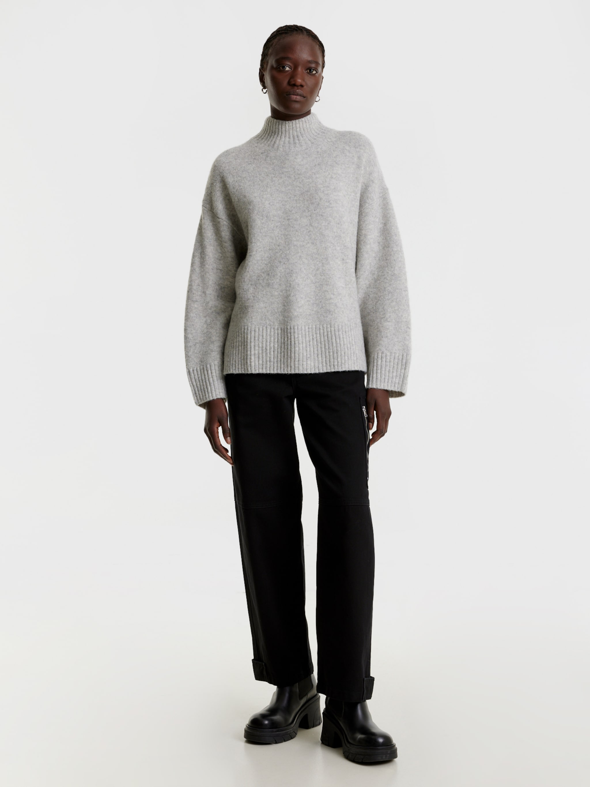 EDITED Produits Pull-over oversize 'Jella' gris clair