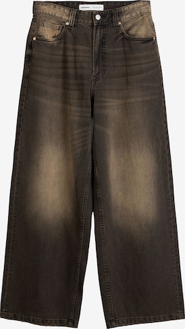 Bershka Zvonové kalhoty Džíny – černá: přední strana