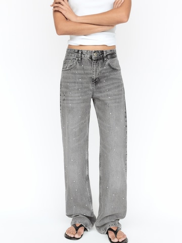 Loosefit Jean Pull&Bear en gris : devant