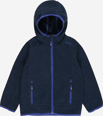 CMP Athletic Fleece Jacket 'Fix Hood' in Blue: front