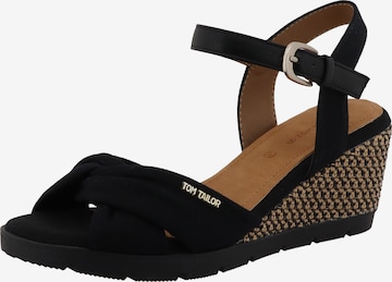 juoda TOM TAILOR Sandalai: priekis