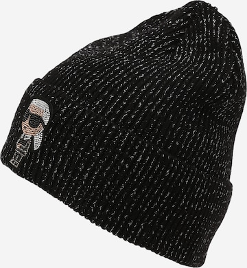 Karl Lagerfeld Beanie in Black: front