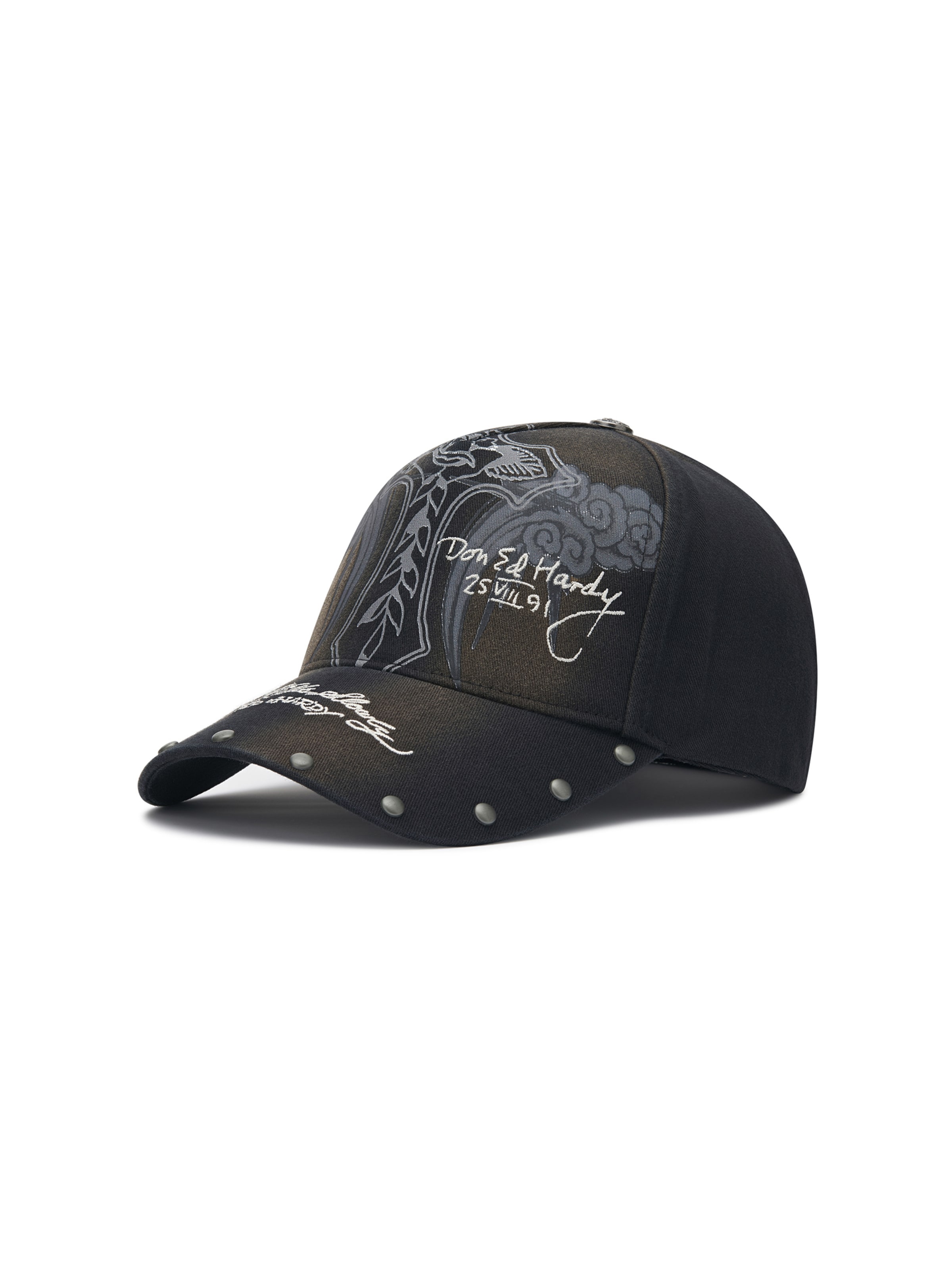 Ed Hardy Cap in Black: front