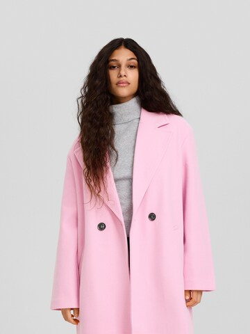 Bershka Prechodný kabát - ružová