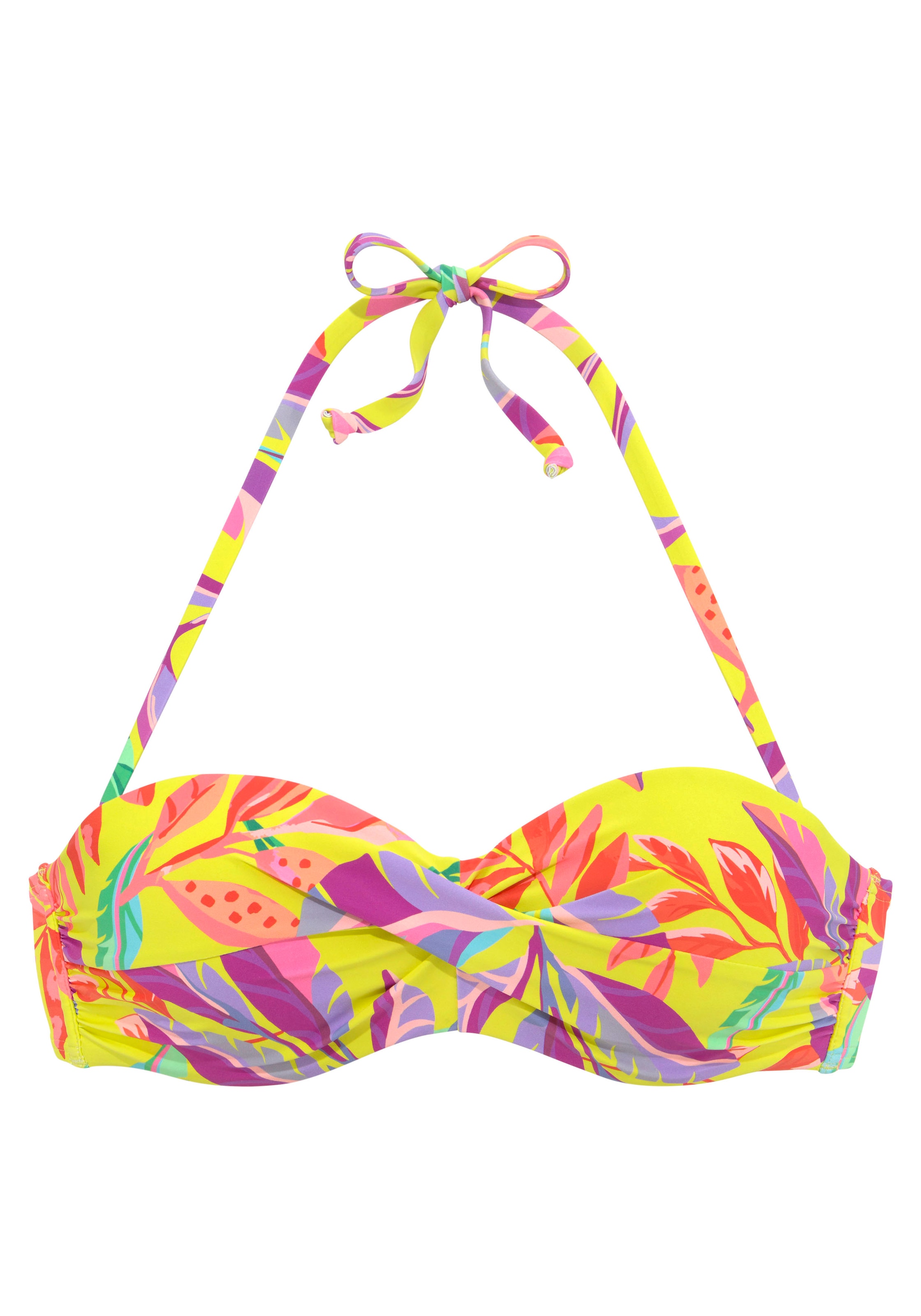 s.Oliver - Bandeau Top de bikini en amarillo: frente
