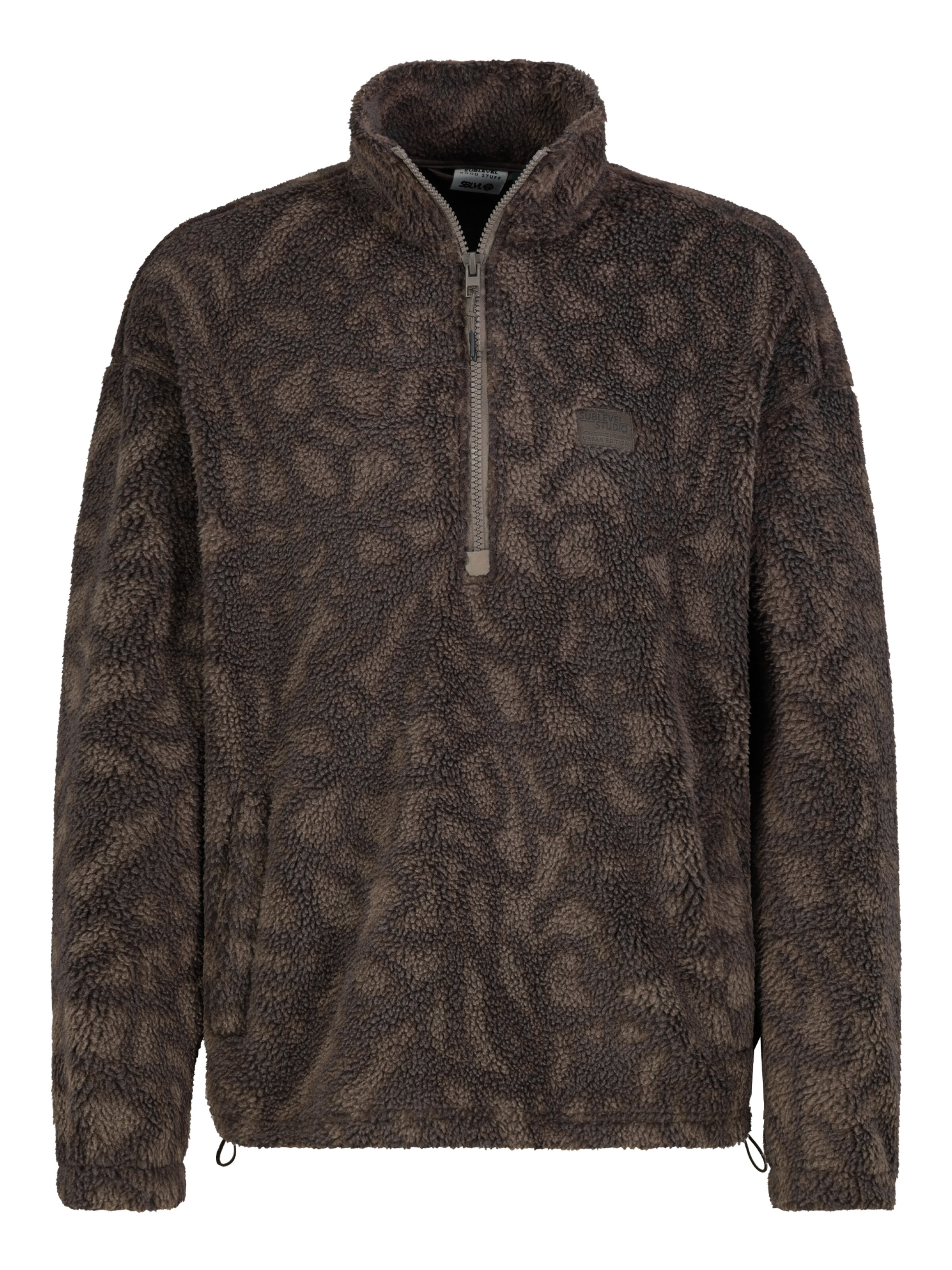 Sublevel Fleecejacke in Braun: Vorderseite