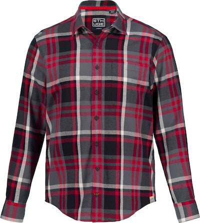 STHUGE Overhemd in de kleur Grijs / Rood / Wit, Productweergave